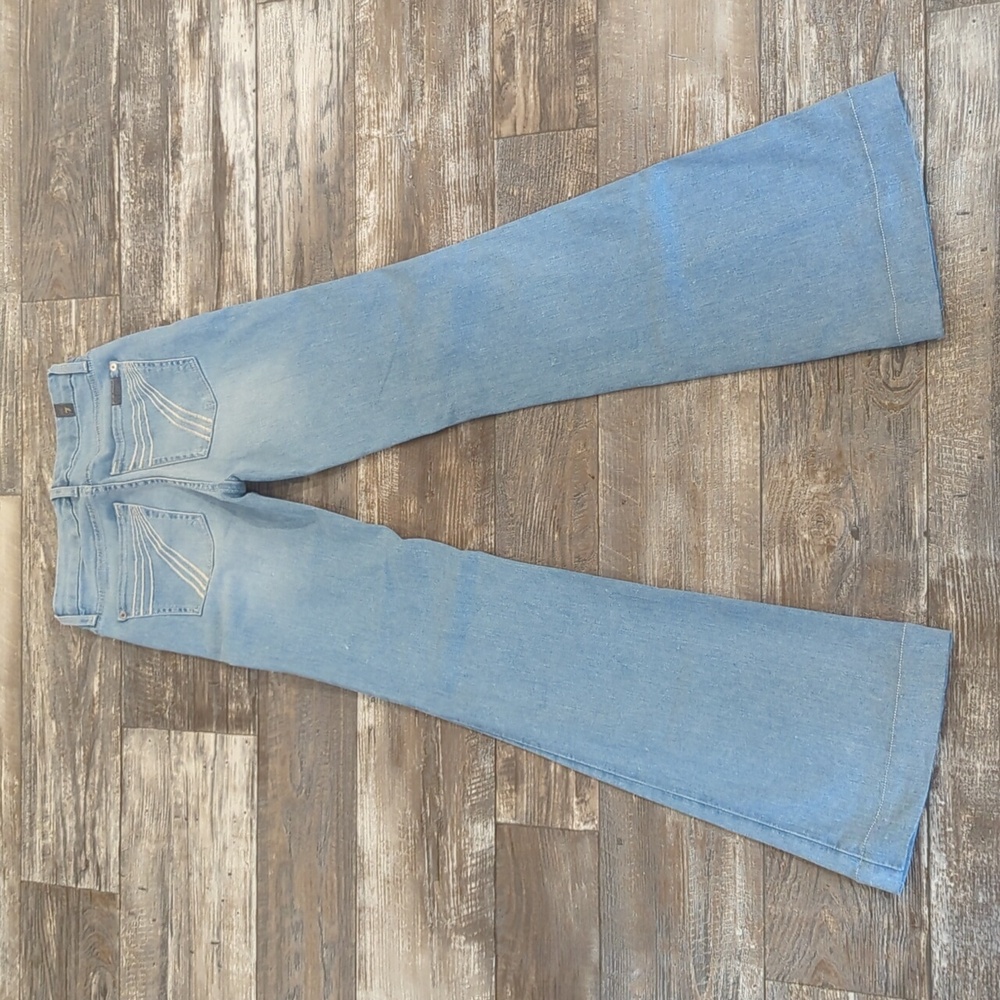 7FAMK DOJO Contour Waistband trouser jeans flares Style #7U474008 sz 24x31.5L - Picture 5 of 16